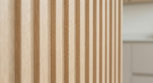 Blonde fluted natural oak HPL swatch
